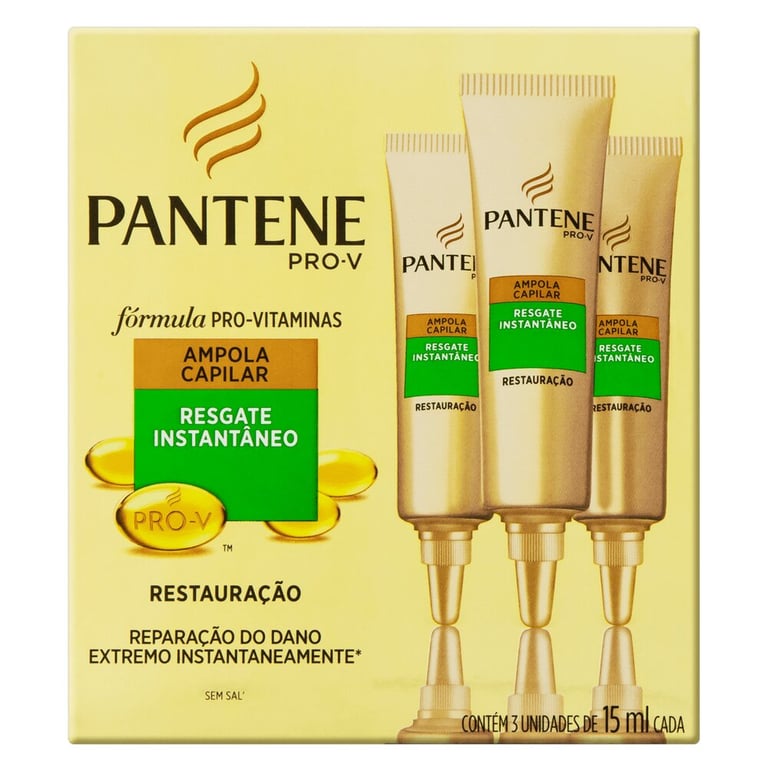 Ampola Pantene Reconstrução Revitalizadora 3 Unidades 15ml