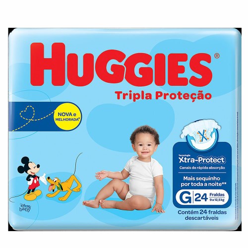 Fralda Huggies Tripla Proteção Tamanho G 24 Unidades