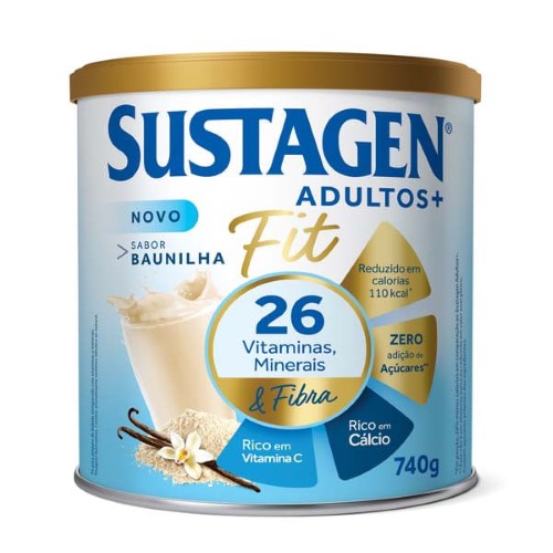 Complemento Alimentar Sustagen Adultos+ Fit Baunilha com 740g