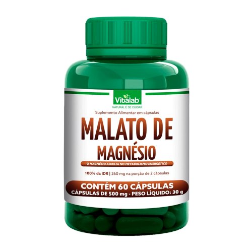 Malato de Magnésio 500mg Vitalab 60 Comprimidos