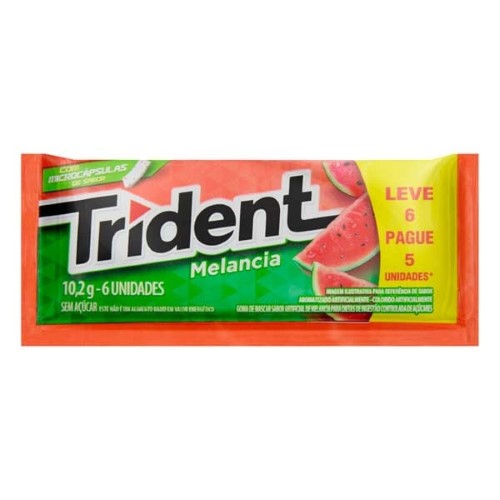 Goma De Mascar Trident Base Melancia Leve 6 Pague 5 10,2G