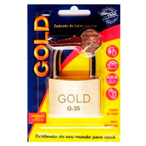 Cadeado Gold G-35mm Latão 1 Unidade