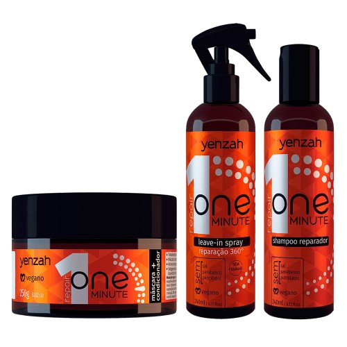 Yenzah One Minute Kit - Sh +Leave-in + Máscara-Condicionador