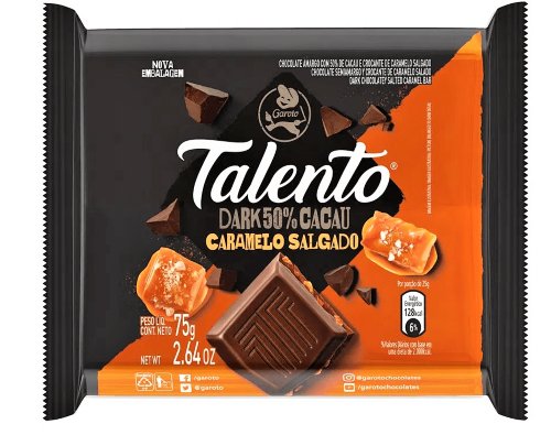 Chocolate Talento Dark Caramelo Salgado 75g