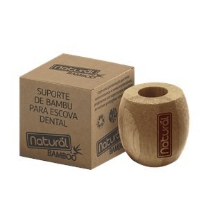 Suporte de Bambu para Escova de Dente Natural Bamboo com 1 Unidade