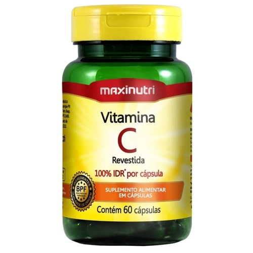 Suplemento Alimentar de Vitamina C Revestida Maxinutri - 60 Cápsulas