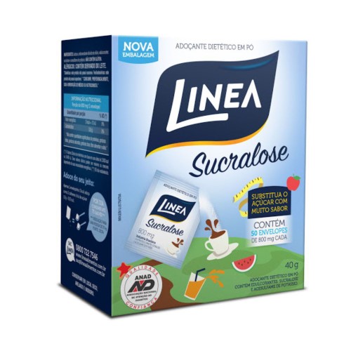 Adoçante Pó Linea Sucralose com 70 envelopes de 800mg cada