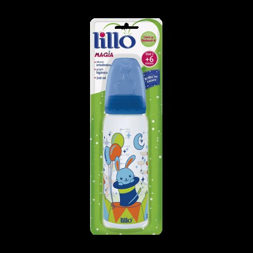 Mamadeira Lillo Bico Silicone Ortodôntico Magia Azul 240ml