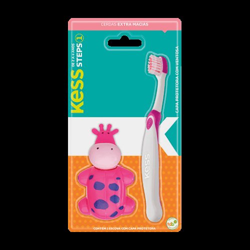 Escova Dental Kess Steps com Capa Protetora