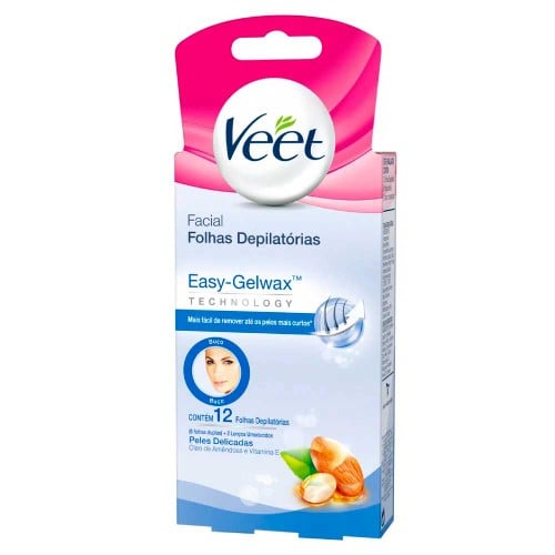 Cera Fria Facial Veet Peles Delicadas 12 Folhas