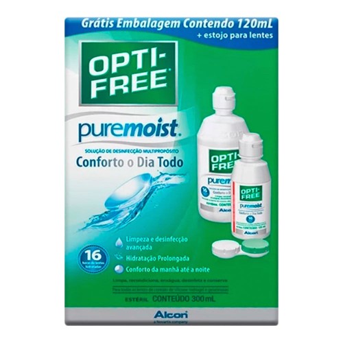 Opti Free Pure 300ml + 120ml + Estojo para Lentes