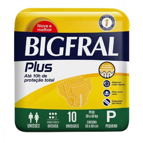 Fralda Geriátrica Bigfral Plus P 10 unidades