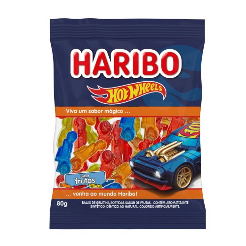 Balas de Gelatina Haribo Hot Wheels Frutas 80g