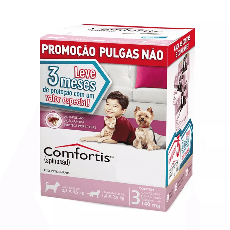 COMFORTIS PP 140mg - para cães e gatos de 2,3 a 4,5kg - Caixa c/3