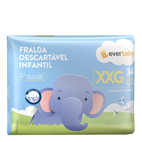 Fralda Ever Baby Tamanho XXG 34 Unidades