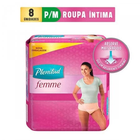 Fralda Calça Geriátrica Feminina Plenitud Femme P/M 8 unidades