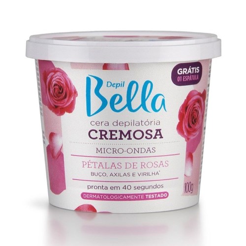 Cera Depil Bella Cremosa Para Microondas Pétalas De Rosas 100g