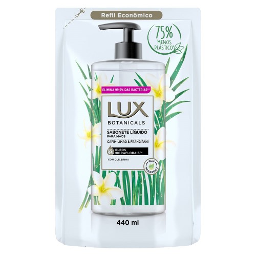 Refil Sabonete Líquido para Mãos Lux Botanicals Capim Limão & Frangipani com 440ml