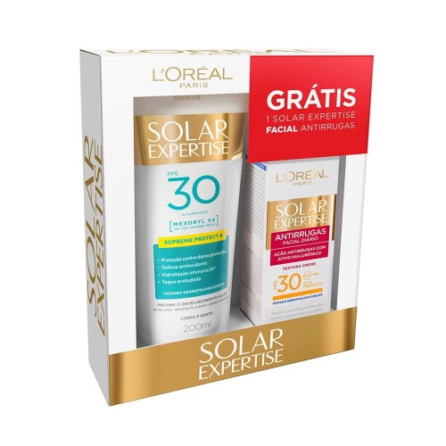 Protetor Solar L`oréal Solar Expertise Supreme Protect FPS 30 Loção 200ml e Ganhe Solar Expertise Facial Antirrugas 25g