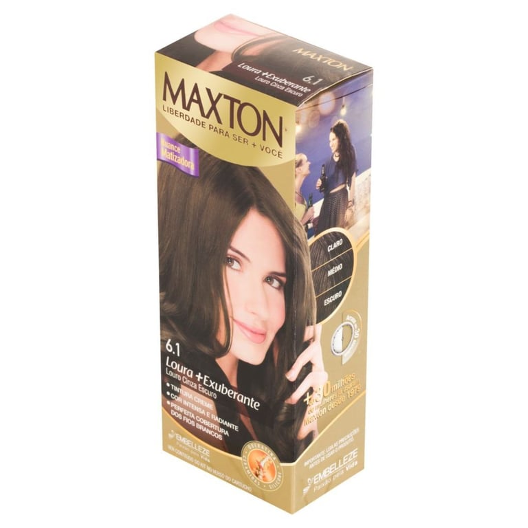 Tintura Creme Maxton 6.1 Louro Cinza Escuro com 1 Unidade