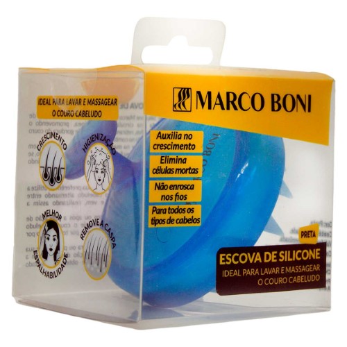 Escova Capilar de Silicone Marco Boni Azul 1 Unidade