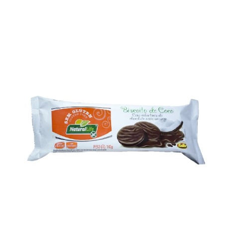 Biscoito De Coco Kodilar Natural Life Com Cobertura De Chocolate Meio Amargo 140g