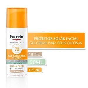 Protetor Solar Eucerin Sun Oil Control Tinted Médio Fps 70 50g