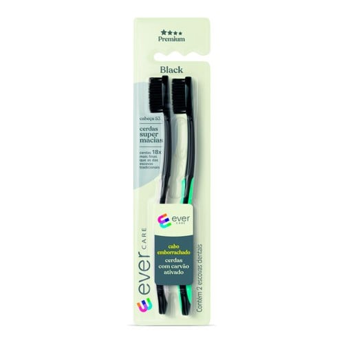 Escova Dental Ever Care Black 2 Unidades