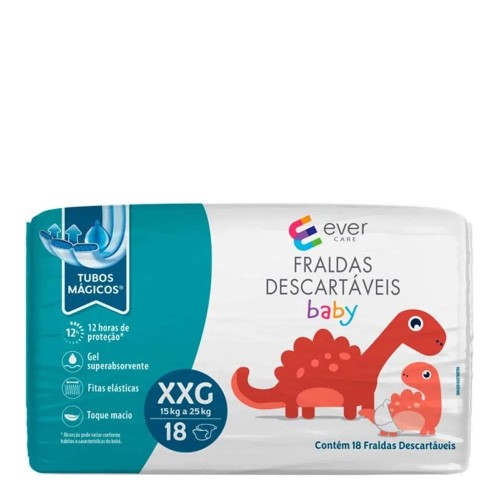 Fralda Descartável Ever Care Baby XXG 18 Unidades