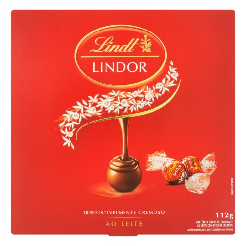 Chocolate Lindt Lindor Ao Leite 112g + 1 Caixa Presente