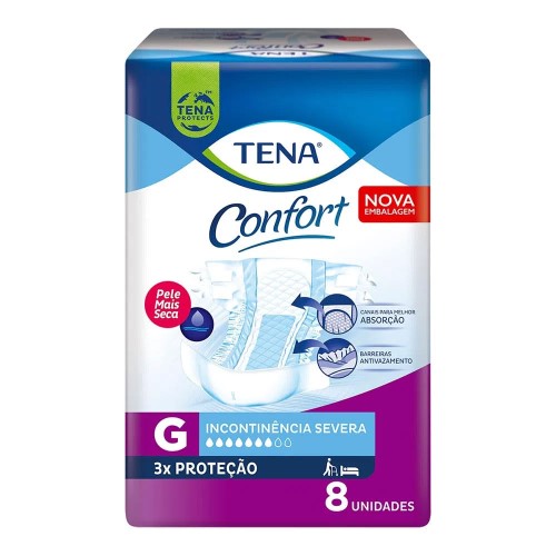 Fralda Geriátrica Tena Confort G 8 Unidades