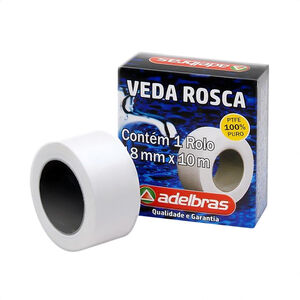 Fita Veda Rosca Adelbras Rolo 18mm x 10m Branca 1 Unidades