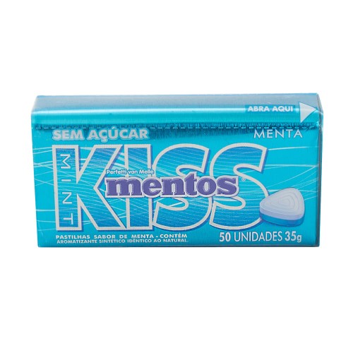 Pastilhas Mentos Kiss Sem Açúcar Menta 35g