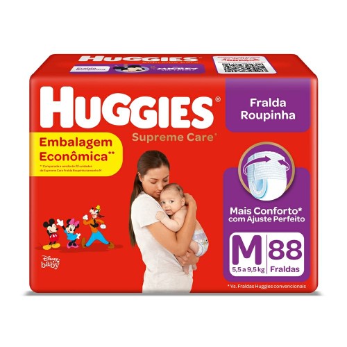 Fralda Roupinha Huggies Supreme Care M 88 Unidades