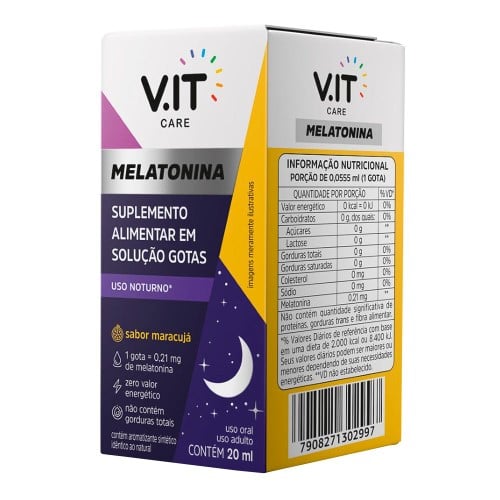 Suplemento Alimentar V.IT Care Melatonina Sabor Maracuja 20ml