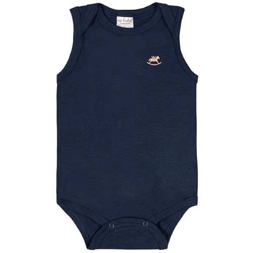 Body regata para bebê em suedine Marinho - Up Baby