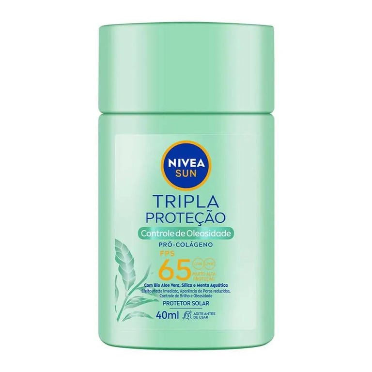 Protetor Solar Facial Nivea Sun Tripla Proteção Controle De Oleosidade FPS65 40ml