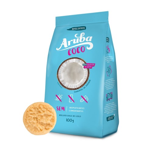 Biscoito De Coco Sem Glúten - Aruba - 100g