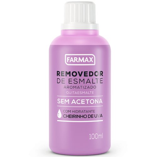 Removedor de Esmalte Farmax Sem Acetona Cheirinho de Uva 100ml