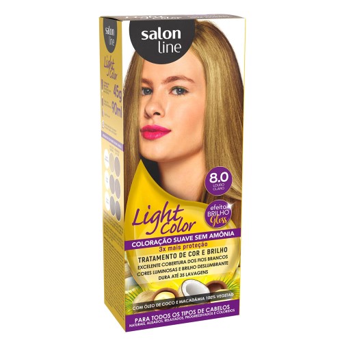 Coloração Suave Salon Line Light Color 8.0 Louro Claro com 1 unidade