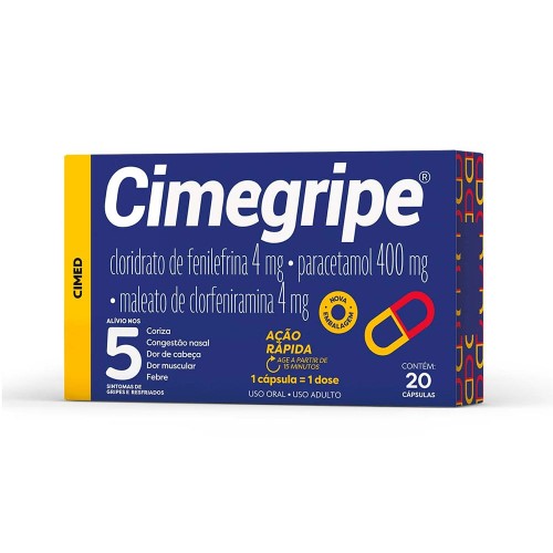 Cimegripe com 20 cápsulas