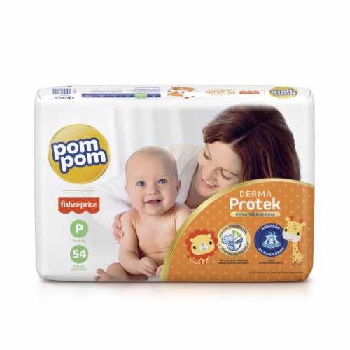 Fralda Pom Pom Derma Protek P - 54 Unidades