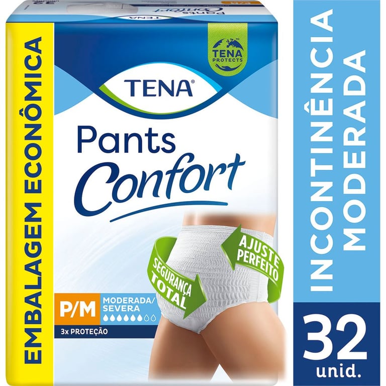 Roupa Intima Tena Pants Confort P/m 32 Unidades