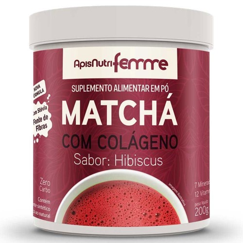 ApisNutri Femme Matchá Solúvel Sabor Hibiscus 200g