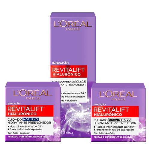 L`oréal Paris Revitalift Hialurônico Kit - Diurno + Noturno + Creme para Olhos