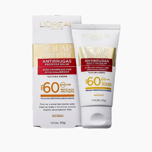 Protetor Solar Facial L`oréal Expertise Antirrugas FPS 60 com 50g