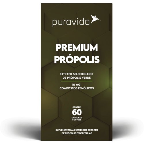 Premium Própolis Puravida com 60 Cápsulas