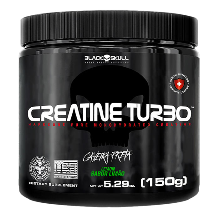 Creatina em Pó Black Skull Creatine Turbo Limão 150g