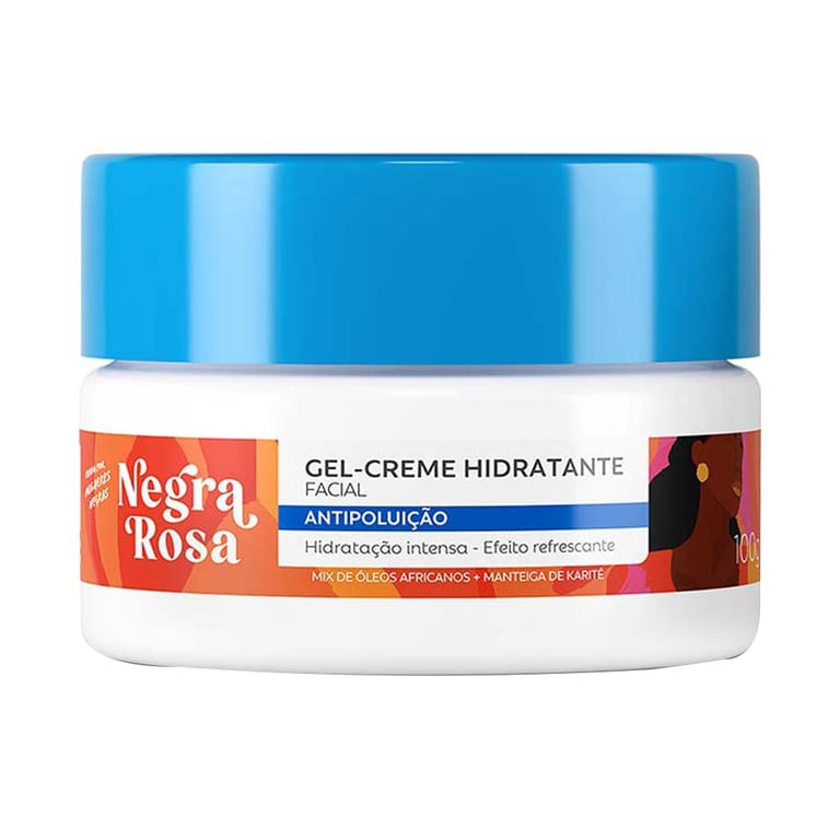 Gel Creme Hidratante Facial Negra Rosa Antipoluição 100g