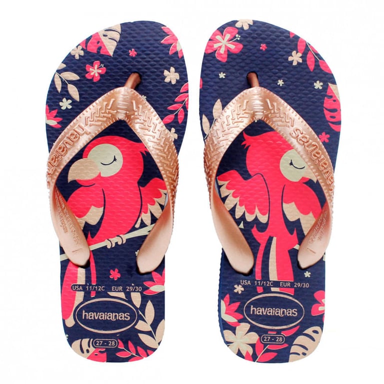 Sandália Havaianas Kids Top Pets Marinho Rose Gold 33/34